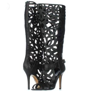 Chelsea & Zoe Paradise Cutout Knee High Boot Sandals - Size 7M